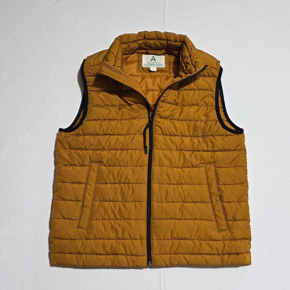 Aeropostale Men's Orange and Yellow Gilet